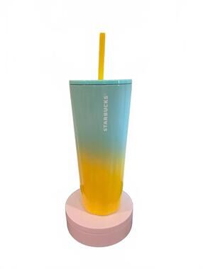 Starbucks Blue and Yellow Ombre Tumbler